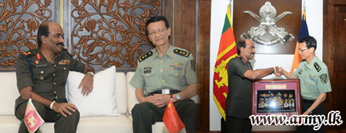 Chinese NDU Delegation on Familiarization Tour Calls on Commander of the Army