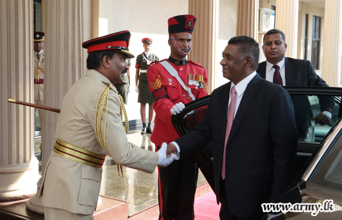 Rousing Welcome with Military Honours Greets Maiden Visit of Secretary Defence to Army Headquarters