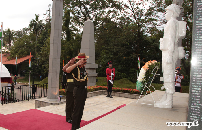 Indian Army Chief in Solemn Ceremony Pays Floral Tributes to Fallen Jawans at IPKF Memorial