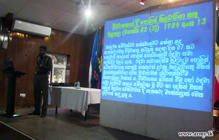 Mullaitivu Troops Learn on Possession & Sale of Drugs