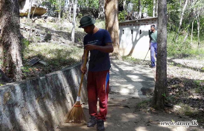 Central Troops Launch 'Shramadana' Project at Rural Temple