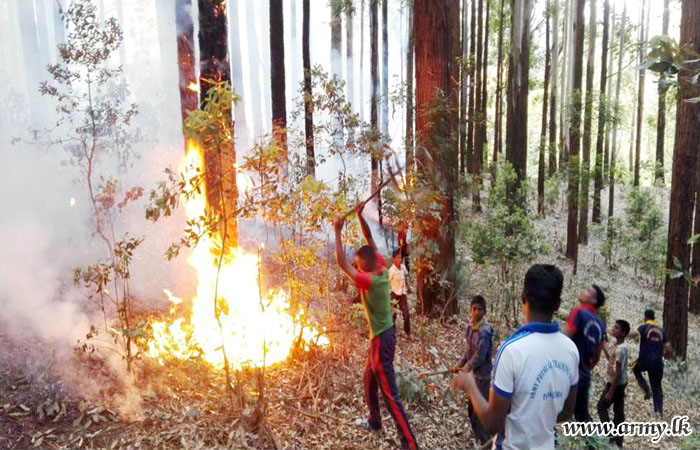 Troops Doused Spreading Fire at Diagama