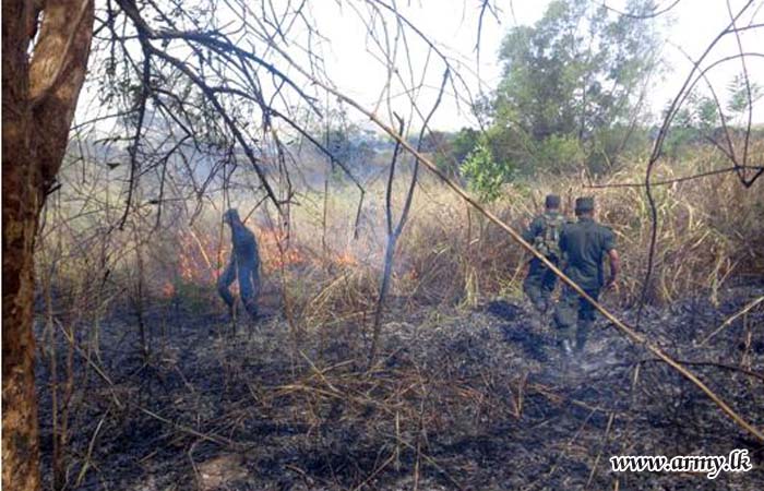 Army Troops Control Bush Fire