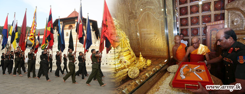 Blessings on Army Flags Invoked in Sri Dalada Maligawa