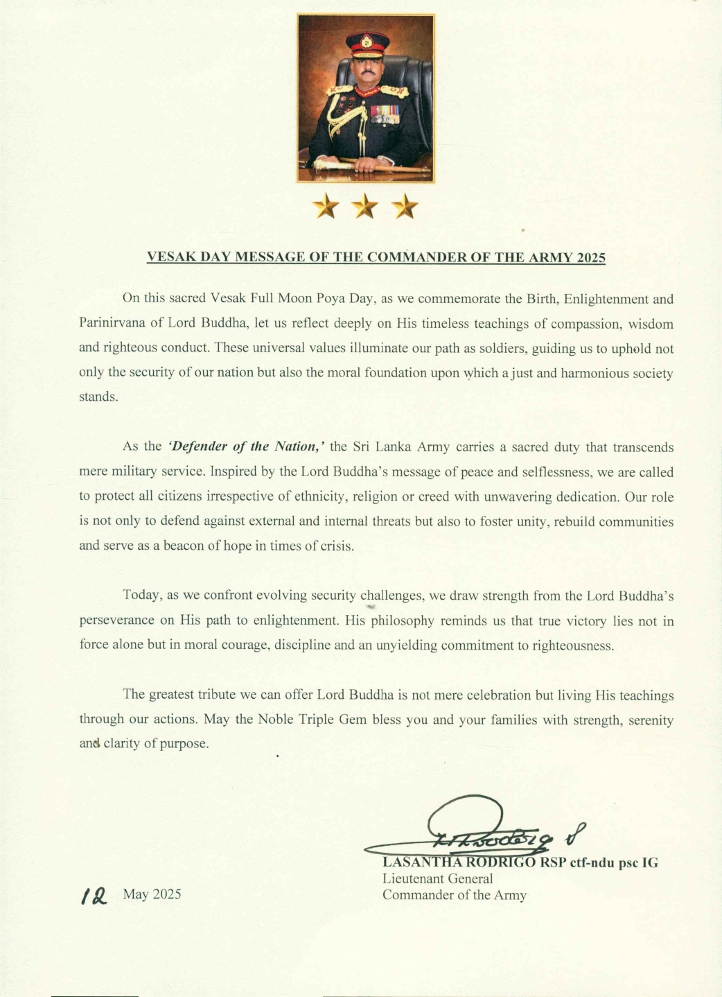 Vesak Message Image