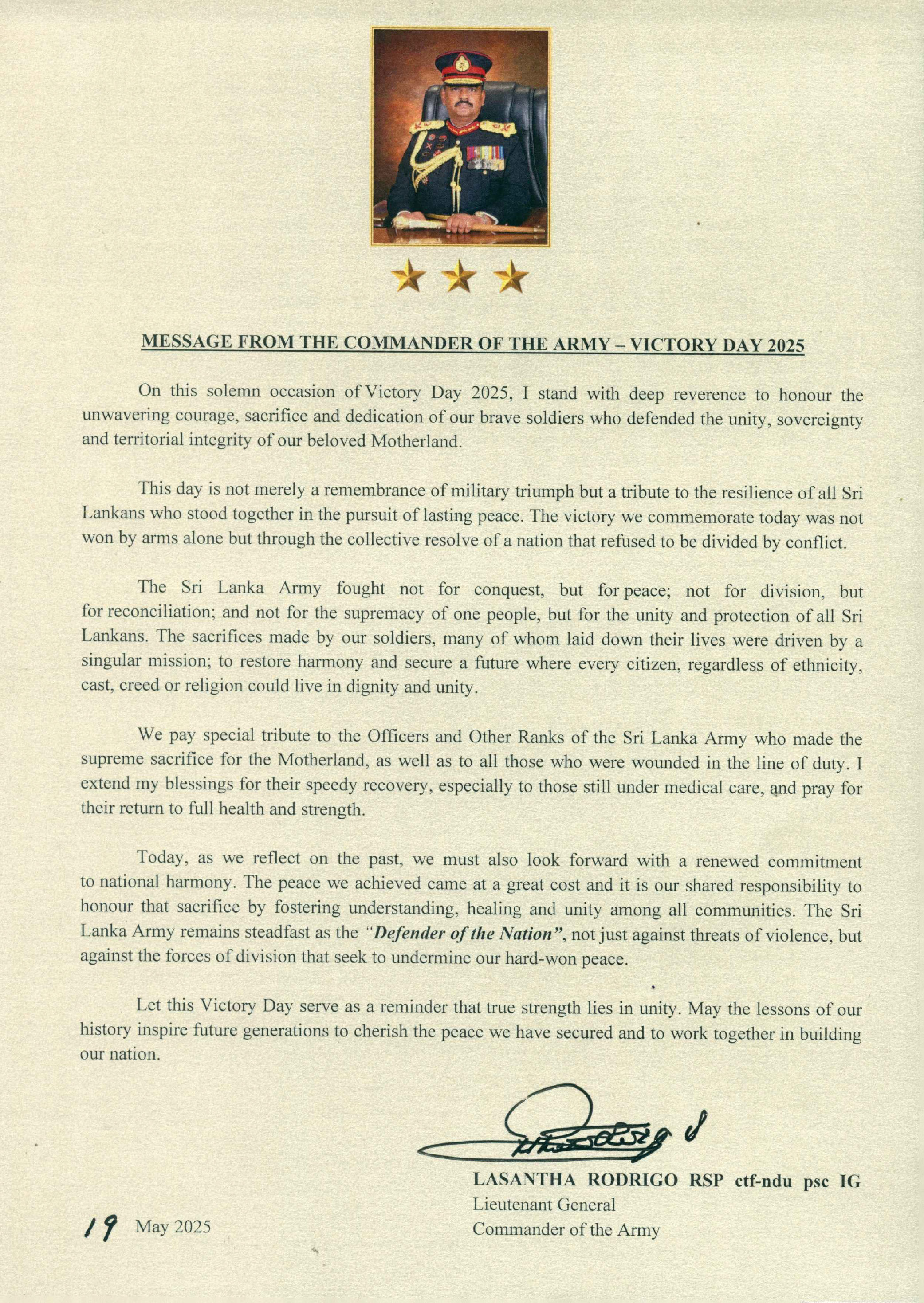 Victory Day Message Image