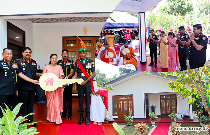 ජ්‍යෙෂ්ඨ කොමිෂන් නොලත් නිලධාරියෙකු වෙනුවෙන් ඉදිකළ නව නිවසක් යුද්ධ හමුදාධිපතිතුමන් විසින් පවරාදෙයි