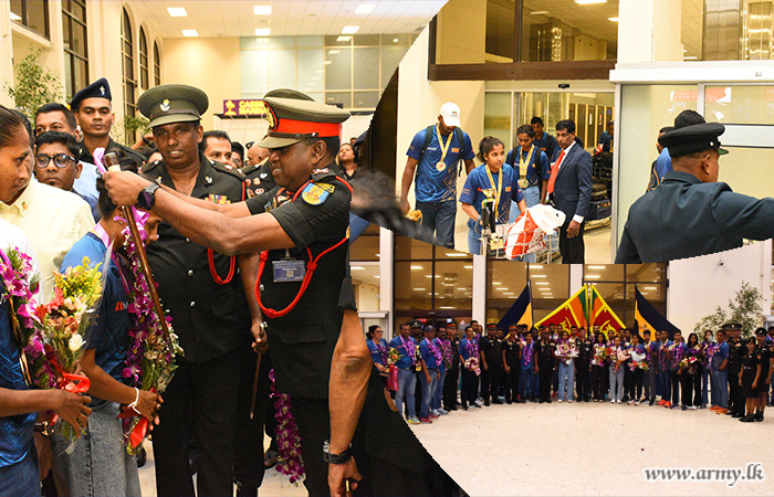 4 වන දකුණු ආසියානු ජ්යෙෂ්ඨ මලල ක්රීඩා තරඟාවලියේදී විශිෂ්ඨ දක්ෂතා දැක්වූ  ශ්රී ලංකා යුද්ධ හමුදා ක්රීඩක ක්රීඩිකාවන් මව්බිමට පැමිණෙයි