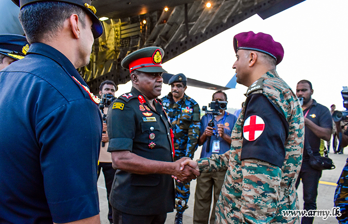 අයහපත් කාලගුණික තත්ත්වයන්ගෙන් පීඩාවට පත් ජනතාවට උපකාර කිරීම සඳහා ඉන්දීය හමුදා වෛද්‍ය කණ්ඩායමක් මෙරටට