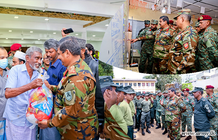 அனர்த்த நிவாரண முயற்சிகளை மதிப்பிடுவதற்காக இராணுவத் தளபதி 11 வது காலாட் படைப்பிரிவுக்கு விஜயம்