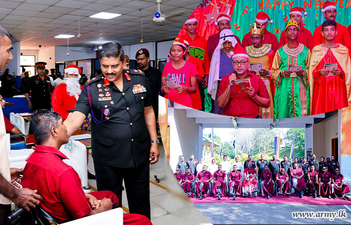 යුද්ධ හමුදාධිපතිතුමන් උත්සව සමයේ සුබපැතුම් රැගෙන ආබාධිත රණවිරුවන් බැහැදකියි