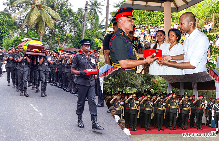 අභාවප්‍රාප්ත බ්‍රිගේඩියර් අයි.එච්.එස්. විජේසේන (විශ්‍රාමික)ජ්‍යෙෂ්ඨ නිලධාරිගේ දේහය පිළිබඳ අවසන් කටයුතු යුද්ධ හමුදා ගෞරවාචාර මධ්‍යයේ සිදුකරයි