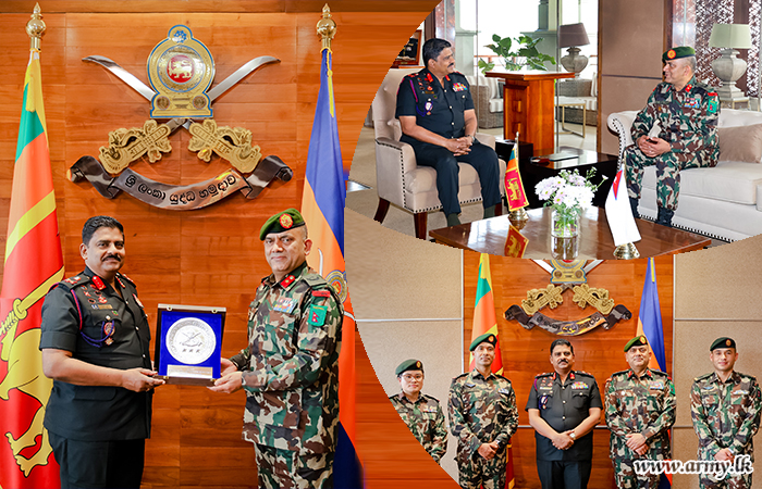 නේපාල හමුදා අණ හා මාණ්ඩලික විද්‍යාලයේ නියෝජිත පිරිසක් යුද්ධ හමුදාධිපතිතුමන් හමුවෙයි