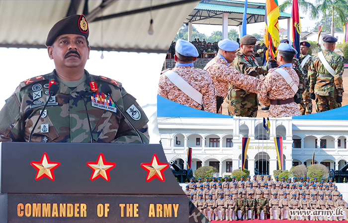 දකුණු සුඩානයේ සාමසාධක රාජකාරි සඳහා පිටත්ව යන 12 වන ශ්‍රී ලංකා යුද්ධ හමුදා වෛද්‍ය බලකා කණ්ඩායම යුද්ධ හමුදාධිපතිතුමන් වෙත සිය ගෞරවාචාරය පුදකරයි