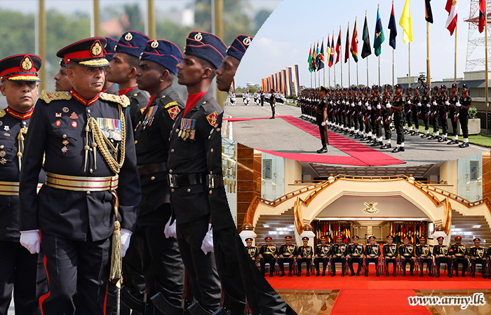 ධූරයෙන් නික්මයන යුද්ධ හමුදා මාණ්ඩලික ප්‍රධාන වෙත හමුදා උත්තමාචාරය පිරිනමයි