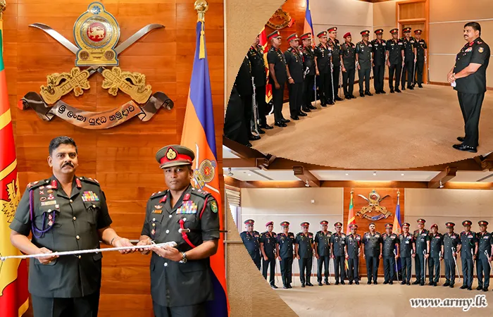 උසස්වීම් ලද මේජර් ජෙනරල් නිලයේ ජ්‍යෙෂ්ඨ නිලධාරින් යුද්ධ හමුදාධිපතිතුමන