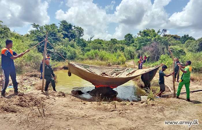 තුවාල ලැබූ ‘භාතිය’ හස්තියාට ප්‍රතිකාර කිරීම සඳහා යුද්ධ හමුදාවේ සහාය