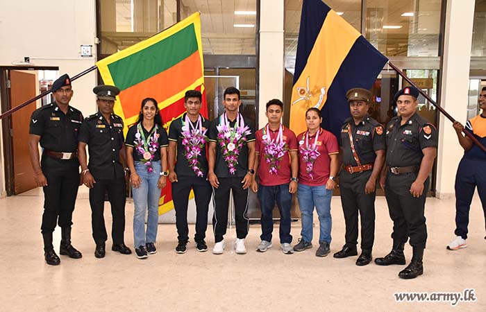 Sri Lanka Army Weightlifting Team Returns to Sri Lanka