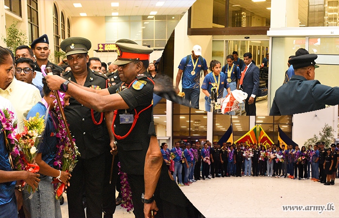 Sri Lanka Army Athletes Return Home After Excelling at 4th South Asian