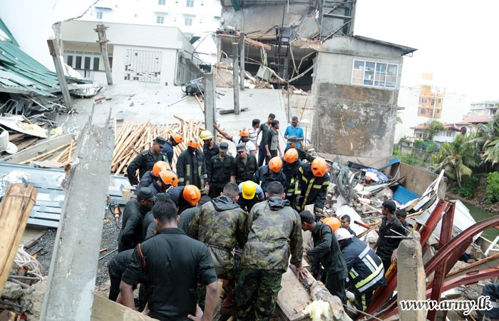 Army Rescue Operations Searching for Victims in Progress at Wellawatte
