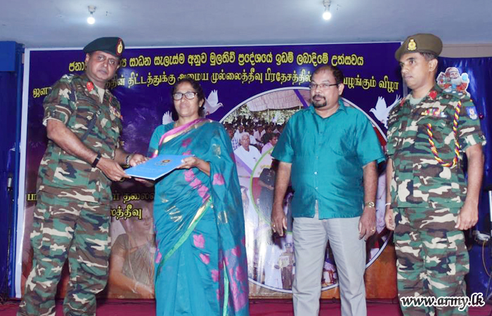 52.14 Acres of Army-Held Lands in Mullaittivu for Security Purposes Released