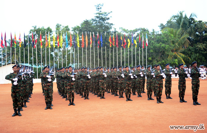 East Troops Show Colours in Drill Display
