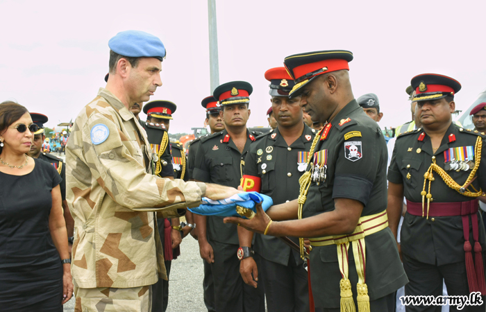 Coffins of Late UN Peacekeepers Formally Accepted amidst Military Honours at BIA 