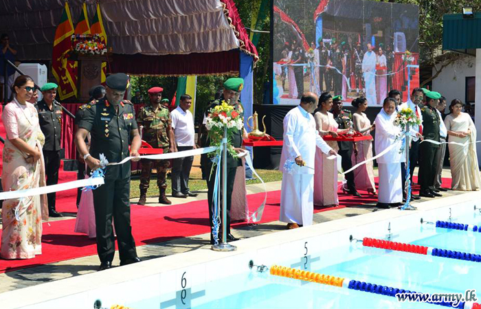 கஜபா படையினரால் சேனபுரவில் அங்கவீனமுற்ற படையினருக்கான புதிய நீச்சல் தடாகம் கையளிப்பு