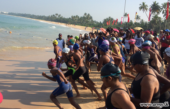 Army Swimmers Shine in 2-Mile Sea Swimming Championship in Balapitiya
