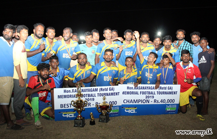 571 Brigade-Organized 'T Rasanayagam Memorial Football Tournament' Won by Udayatharukei Sports Club Team