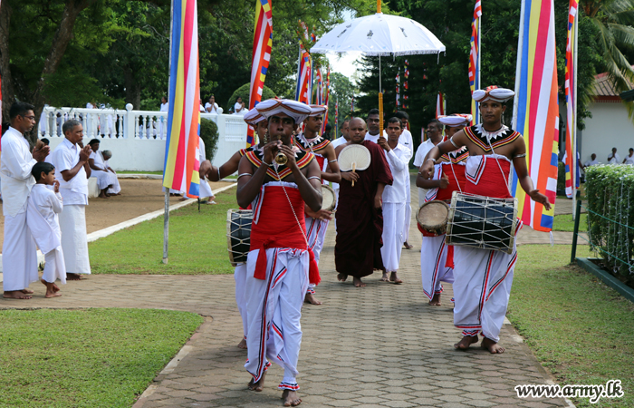 Island-wide Troops in Their Hundreds Contribute to 'Poson' Commemoration