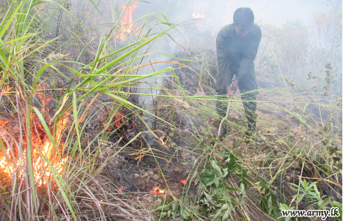 Troops of SFHQ-C Help Douse Bush-fire