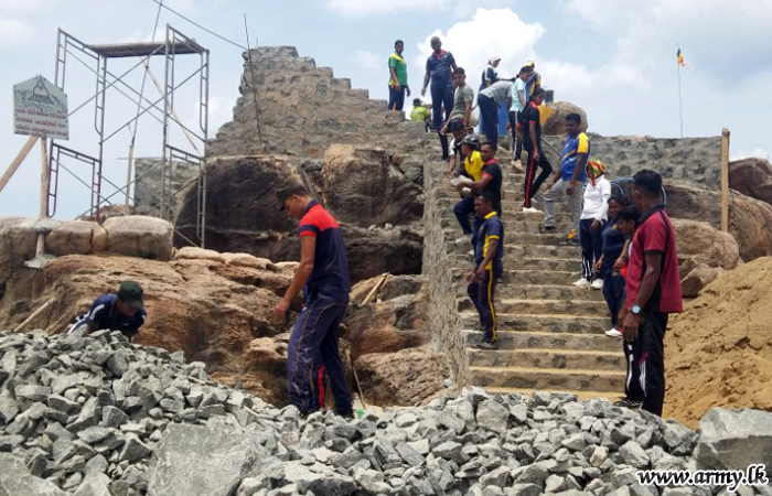 Troops Assist Temple Construction