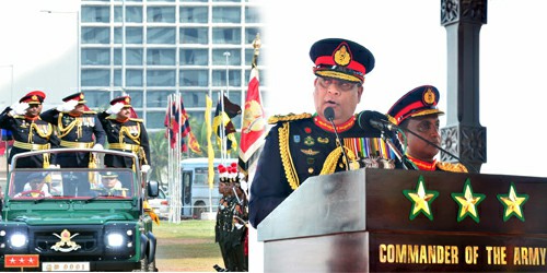 Colourful Army Flags Fluttering in the Sea Breeze Herald a New Era on 70th Army Anniversary Day