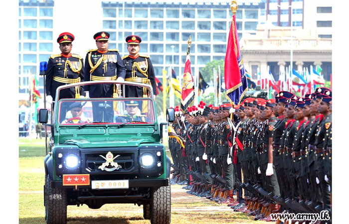 Colourful Army Flags Fluttering in the Sea Breeze Herald a New Era on 70th Army Anniversary Day