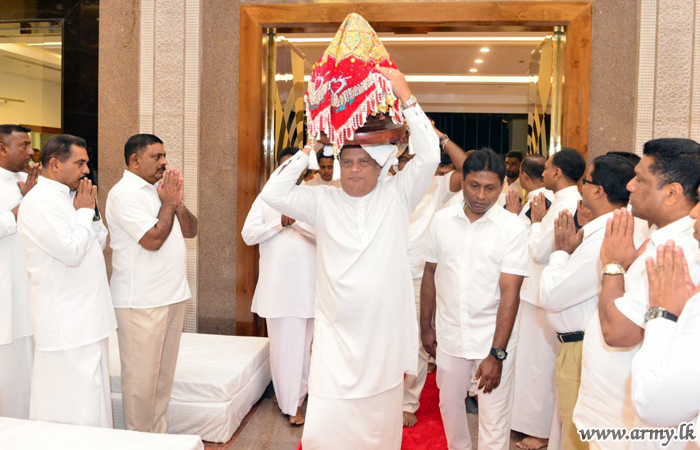 புதிய இராணுவ தலைமையகத்தில் பௌத்த  பிரித்  பூஜை நிகழ்வுகள் 