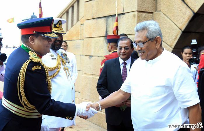 New President in Simple Ceremony amidst Military Honours Assumes Duties at Presidential Secretariat     
