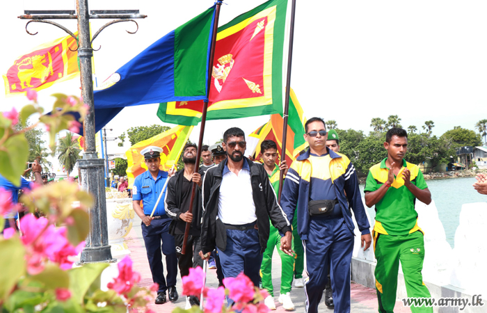 Two War Veterans Commence Foot Pilgrimage from Nagadeepa to Kataragama Kirivehera