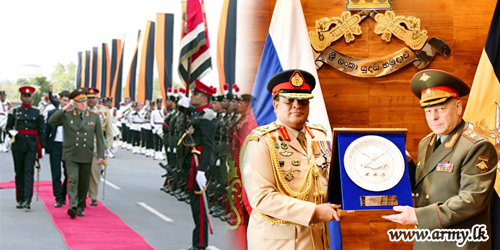 Russian Land Force Commander Bringing Ties to New Heights Calls on His Sri Lankan Counterpart at AHQ