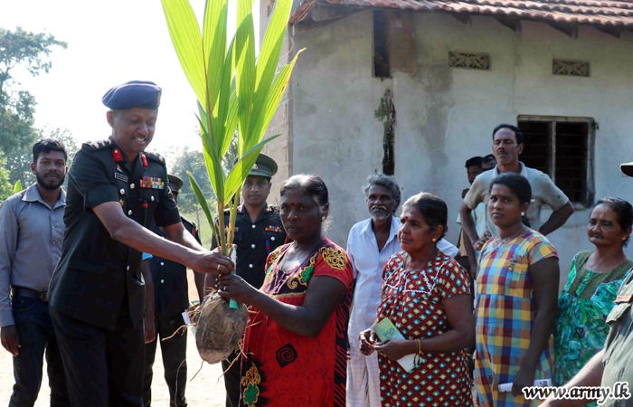 இராணுவத்தினரால் பொதுமக்களுக்கு தென்னங்கன்றுகள் விநியோகம்