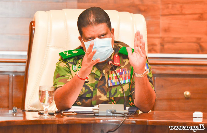 கோவிட் – 19 க்கு எதிரான இலங்கையின் தாக்கம் தொடர்பான தற்போதைய நிலைமைகளை இராணுவ தளபதி பாதுகாப்பு ஆலோசகர்களுக்கு விளக்கம்