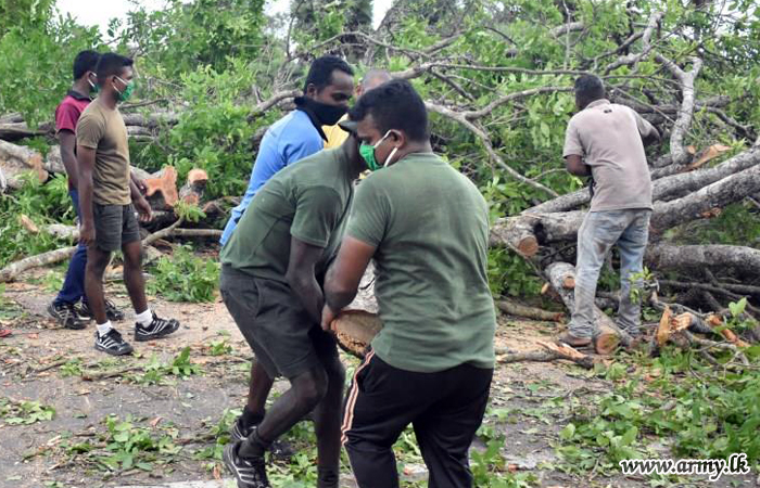 ඔඩ්ඩුසුඩාන් හන්දිය අවහිර කරමින් වැටී තිබූ ගසක් යුද්ධ හමුදාව වෙතින් ඉවත් කෙරේ