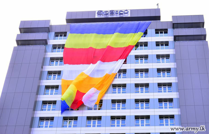 SLCMP Sergeant Produces Huge Buddhist Flag for Vesak