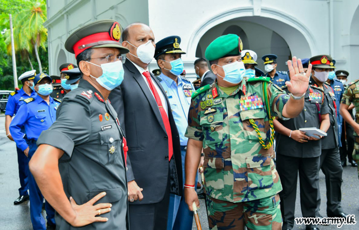Secy Defence, CDS, Navy & Air Force Commanders Inspect New NDC Mansion Nearing Completion 