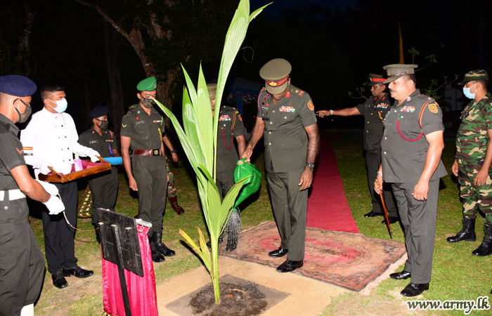 Kilinochchi Commander’s Visit Coincides with Planting of Coconut Saplings