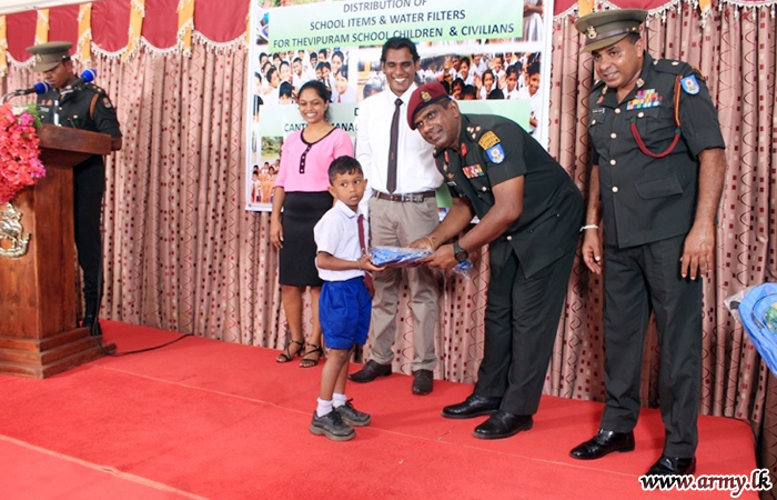 682 Brigade Gets School Bags & Water Filters to Pudukudiriyppu Children & Families