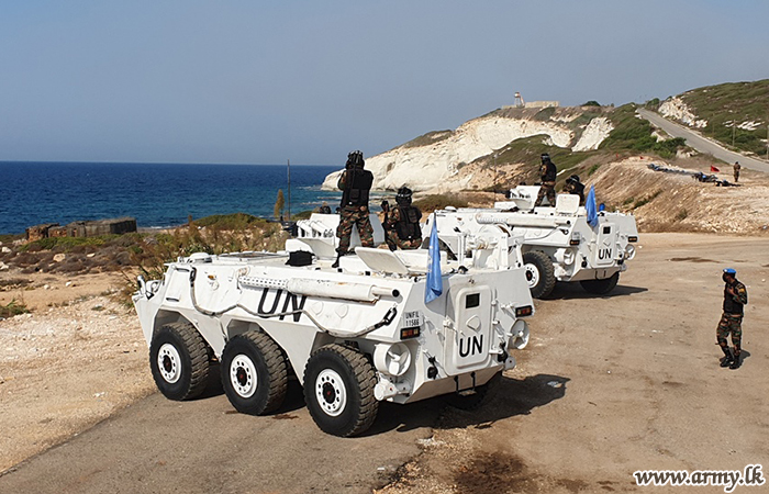 Sri Lankan Troops in UNIFIL Conduct Joint Exercise with APCs & MPMG weapons