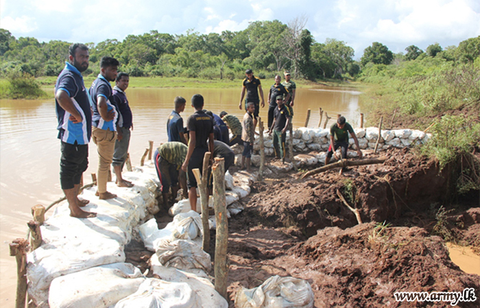 7 SLSR Troops in 563 Brigade Avert Major Disaster & Repair Burst Tank Bund 