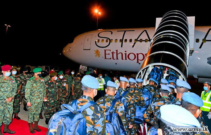 Commander at Airport to See First Team of 7th Army Contingent Off to South Sudan