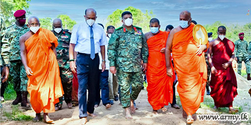 Secretary Defence, Top Brass Security & State Officials Inspect Deegawapiya Stupa Restoration Project